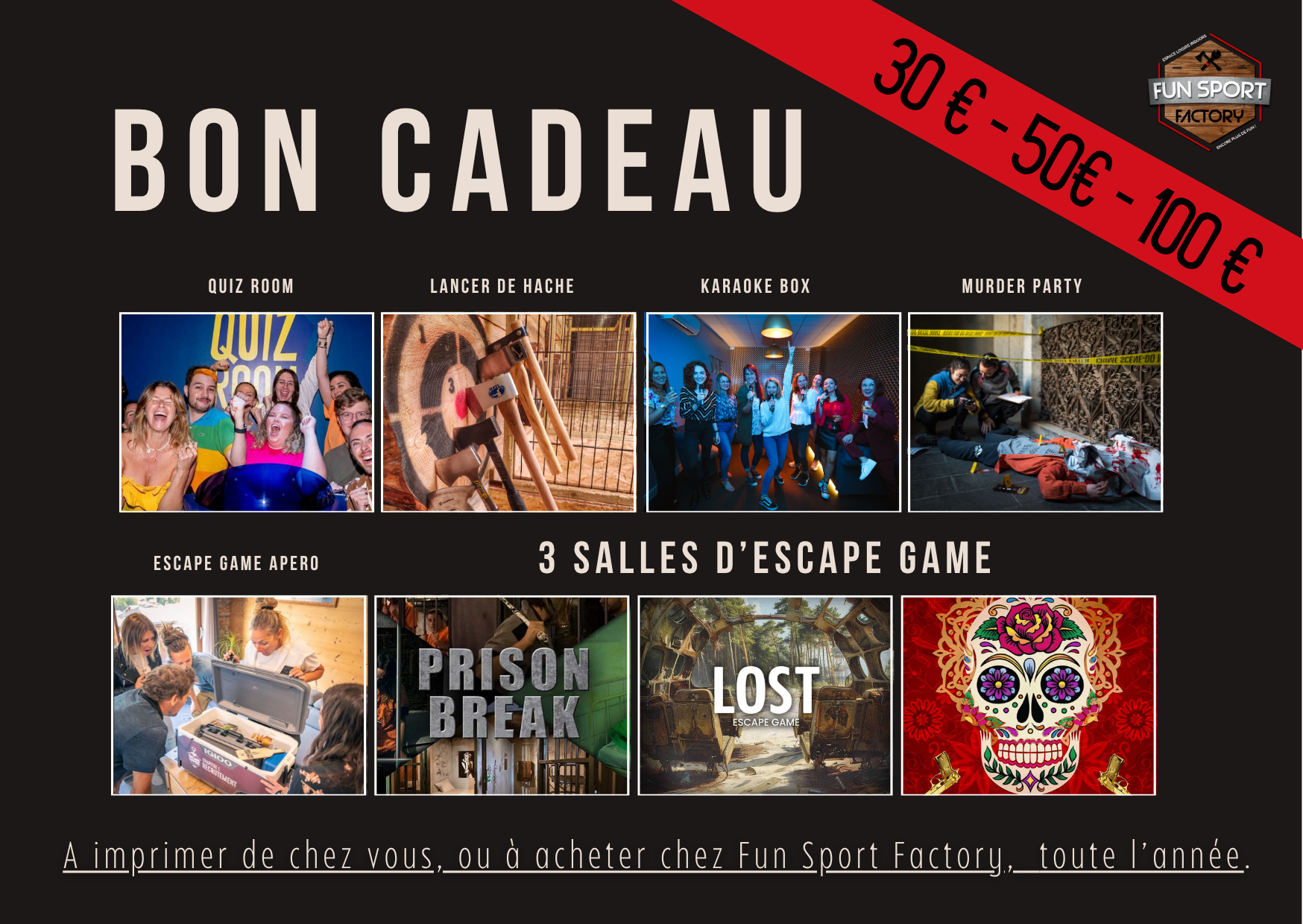 bon cadeau fun factory bourges hache karaoke escape game murder party
